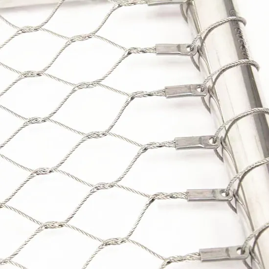 Stainless Steel Rope Mesh for Stair Railing, Bridge Fence, and Animal Enclosures (30-60mm, SUS 304)