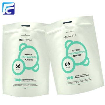 Resealable white paper stand up bag for powder