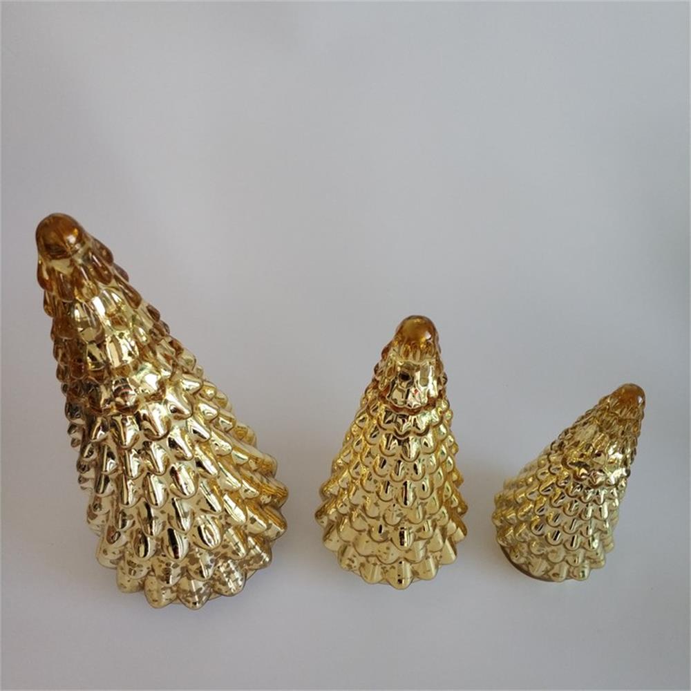 Br H 1181 2golden Christmas Tree Shaped Decorations