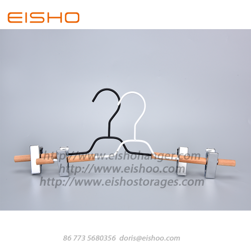 EISHO Small Wooden Metal Pants Skirts Hanger