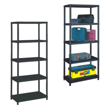 Universal Heavy Duty Plastic Black Shelving Unit for Home Storage and Organisation