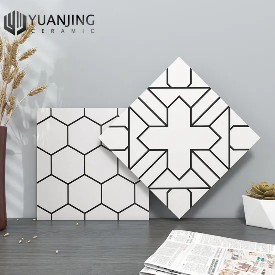 300x300mm Nordic Black and White Matte Geometric Ceramic Tiles: Ideal Choice for Homestay Wall and Floor Decor