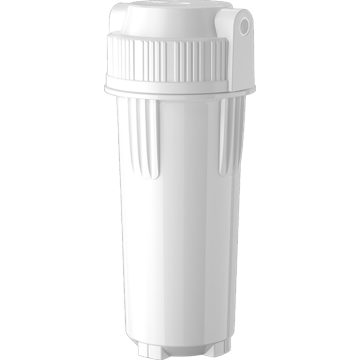 Carcasa de filtro blanca de 10 pulgadas, puerto roscado BSP de 1/4