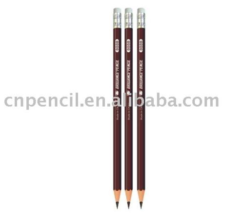 7\" HB pencil.bass wood, with eraser.colored shape