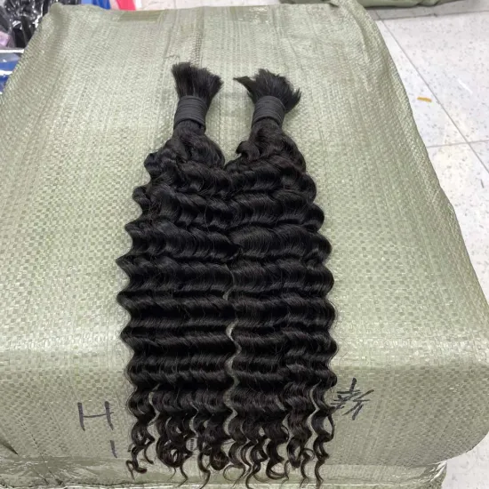 Brazilian Virgin Remy Human Hair Bulk Deep Wave Curly Extensions No Weft for Braiding