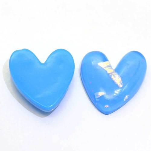 Beautiful Glitter Heart Shaped Resin Cabochon 100pcs Flatback Beads Slime DIY Craft Decoration Beads Charms