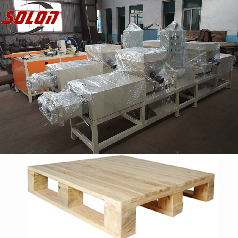 Double or three head wood pallet making machine