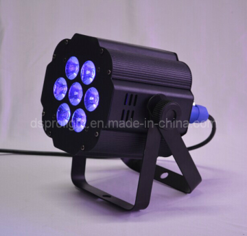 7PCS 18W RGBWA UV 6in1 LED Flat PAR Can