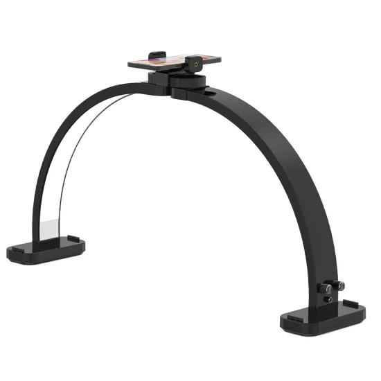 Half Moon LED Desk Lamp: 3 Color Temperatures & Dimmable Brightness for Manicure and Painting