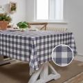 100% Polyester Waterproof Plaid Square Tablecloth