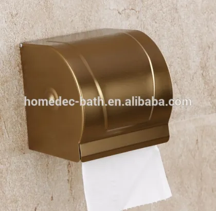Aluminum antique toilet tissue paper holder box
