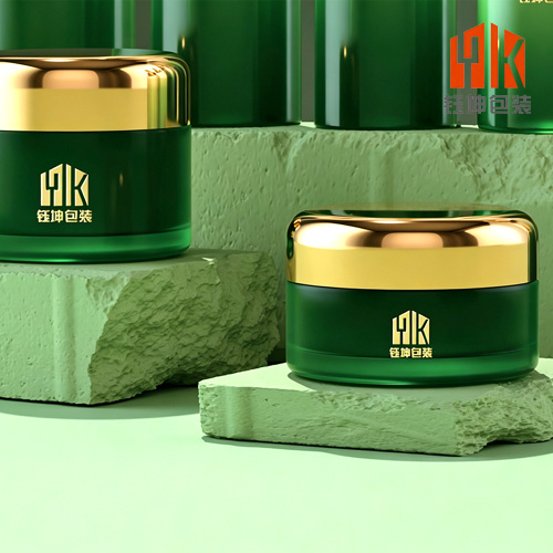 Tarro De Crema De Vidrio Esmerilado Verde Degradado