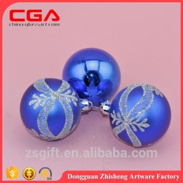 Small christmas hanging balls Blue plastic christmas decorative ball