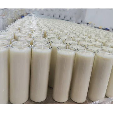 Белы парафін воск 7 дзён шкляной слоік свечка