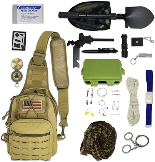 Paracord survival gear kit with first aid