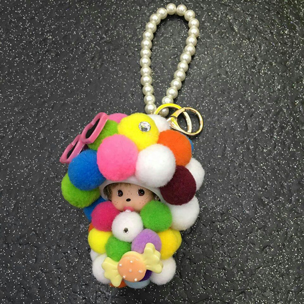 DIY Rainbow Ball Keyring