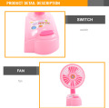 Plastik merah muda Mini kipas angin listrik mainan untuk anak-anak
