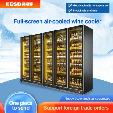 Glass Door Drinks Fridge Soft Drink Beer Display Coolers Upright Double Door Refrigerator