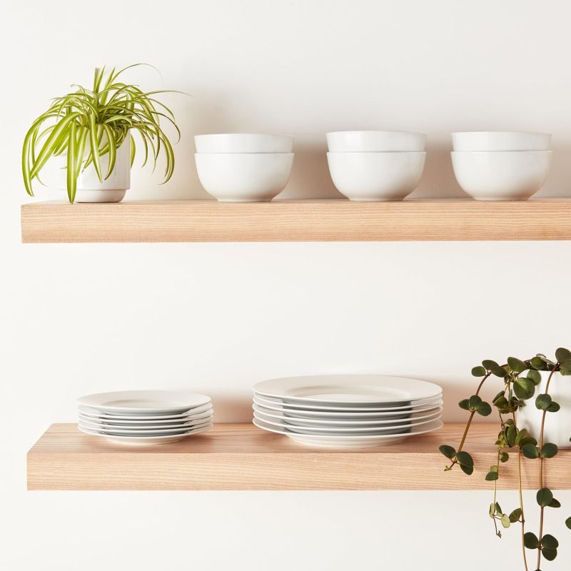 18 - Piece White Dinnerware Set, Including Plates and Bowls, for 6 People.