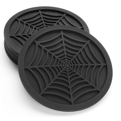 Custom Unique Design Spider Web Silicone Drink Coasters