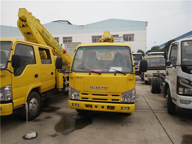 8m Isuzu lori lililowekwa kwenye majukwaa ya majimaji