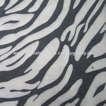 Burn-out jersey fabric, made of 50% cotton and 50% polyester, weighs 110gsm, 125cm width