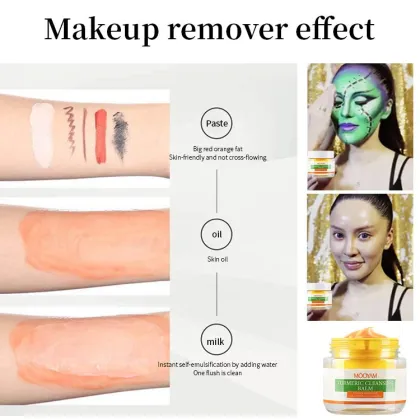 Organic Turmeric Face Cleansing Balm - Moisturizing Oil-Control Tumeric Makeup Remover Balm