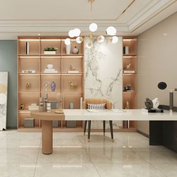 Modern Melamine Bookshelf with Doors - Customized Storage Solution