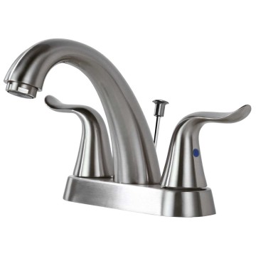 4 Inch Centerset Bathroom Faucet with Lift Rod Drain Stopper