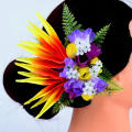 Bird of Paradise &amp; Jasmine Flower Hair Clip