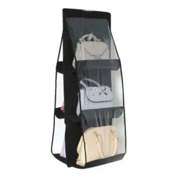 Transparent 3-Layer Hanging Bag with 6 Pockets: High Capacity Storage Solution for Household Products