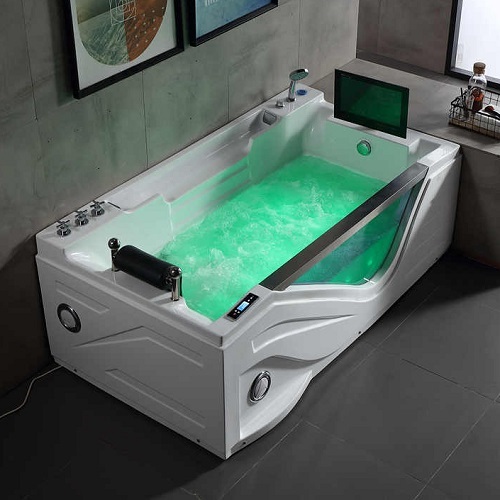 Banheira de hidromassagem de luxo acrílico quente para 1 pessoa com TV
