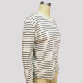 Womens black and white striped long sleeve shirt