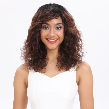 Natural Water Wave Human Hair Wig Natural Body Wave Bob Wigs With Bangs Brazilian Remy Scalp Part Lace Wig Human Hair