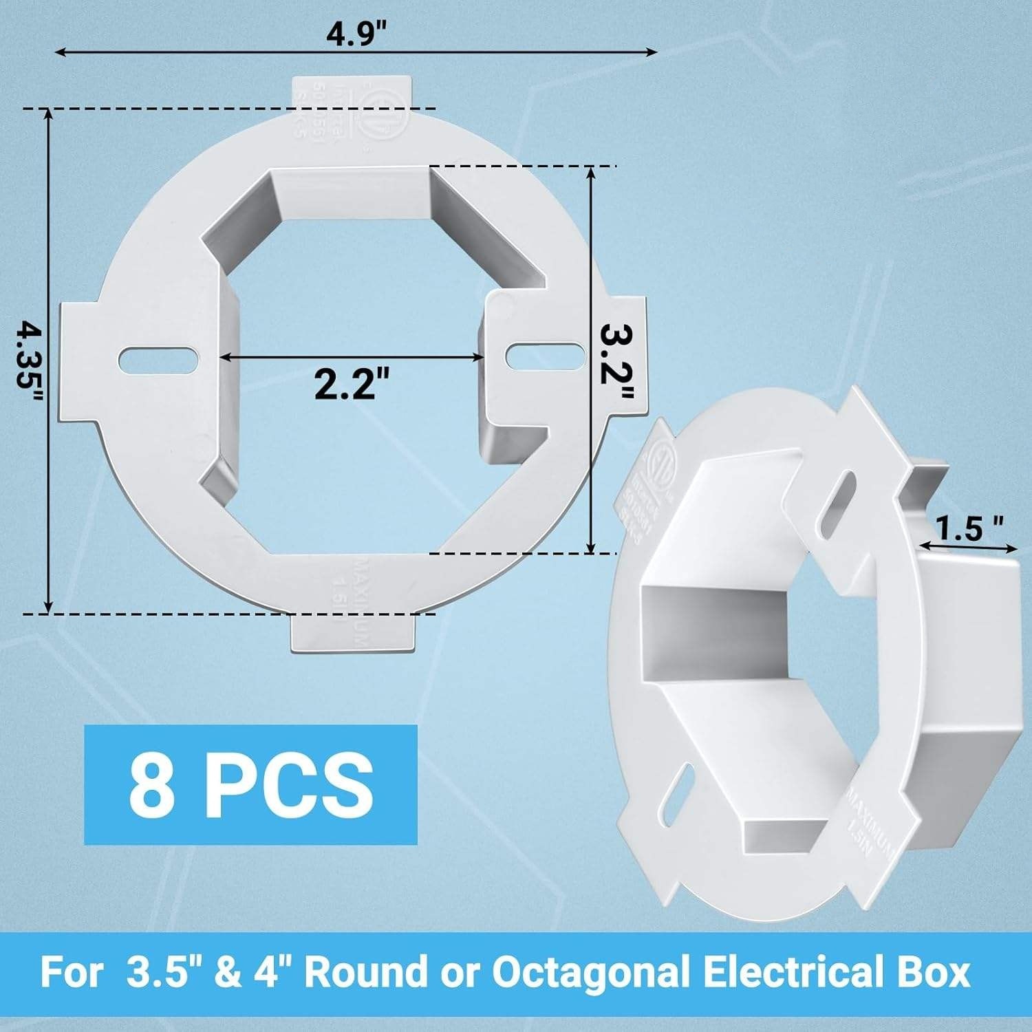 Round Ceiling Electrical Outlet Box Extension PVC1