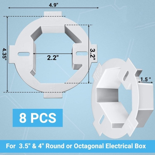 Round Ceiling Electrical Outlet Box Extension PVC