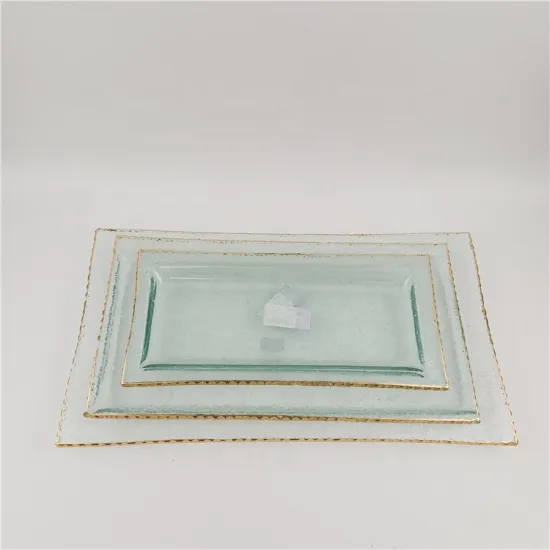 colored square clear glass dinner plate