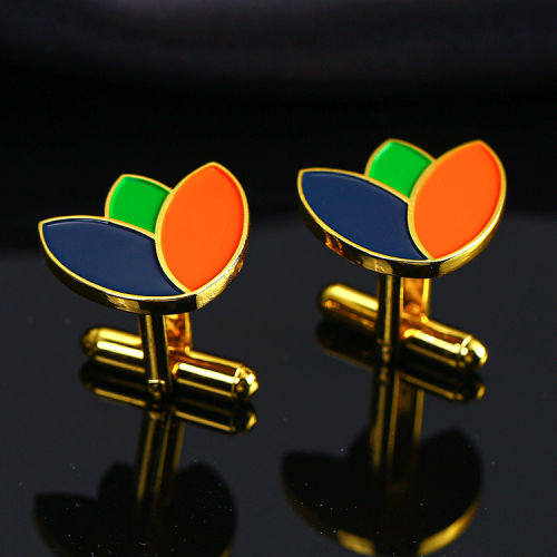 Custom Own Logo Metal Gold Plated Men Cufflink