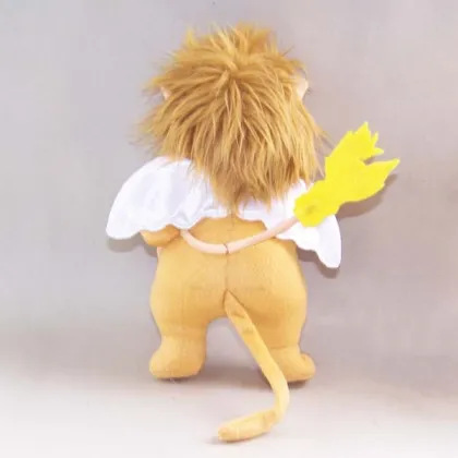 OEM lovely soft plush leo toy with wings, angel leo toy for kids