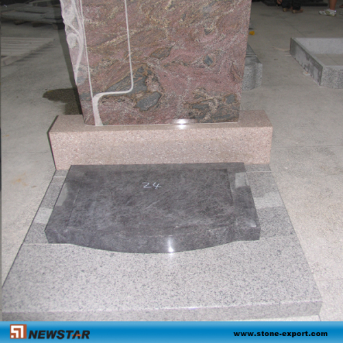 Granite Tombstone Design with Flowers