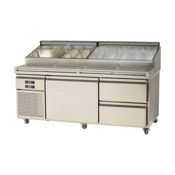 Dual temperature stainless steel pizza workbench PZ 5700 TN