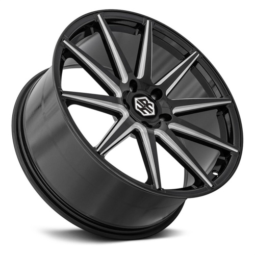 Car Custom Wheels 20 22 Staggered custom wheels black milling rims Supplier