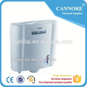 Plastic flush mechanism toilet water tank
