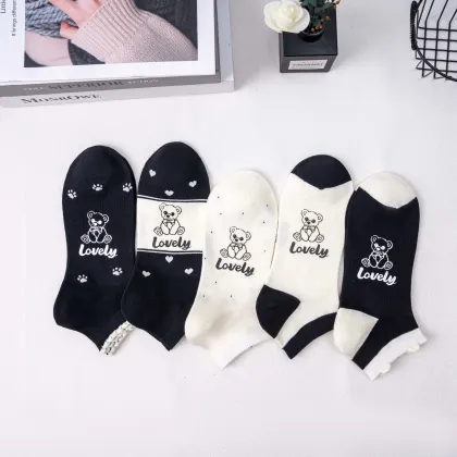 Women's Heat transfer sticker short socks