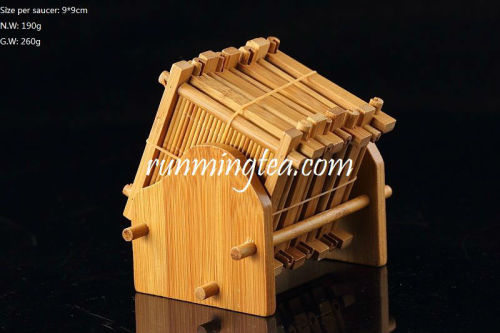 Handmade Bamboo Saucer Set, 8 pcs of Saucer
