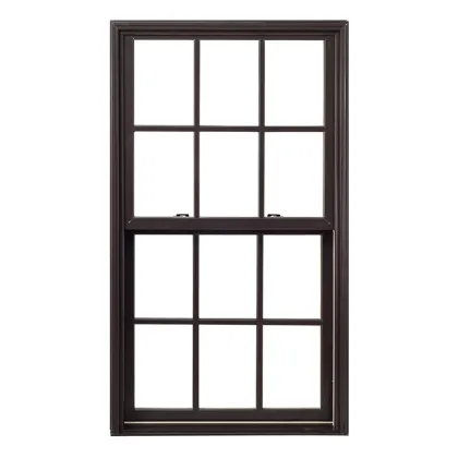 Customizable Black Double Glazed Aluminium Sash Double-Hung Soundproof Anti-Theft Windows