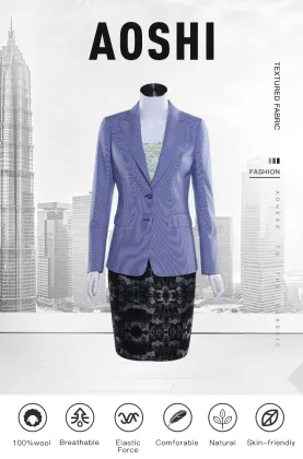 J235 Blazers ladies blue women coat career office work wear clothing formal blazer jacket women