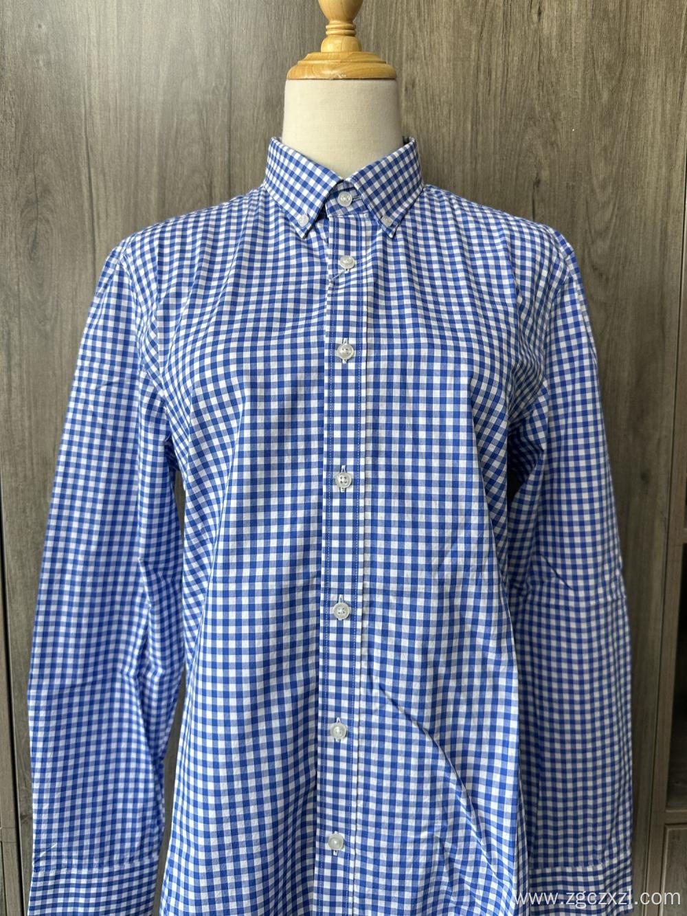 Good selling 100% cotton long sleeve plaid shirt