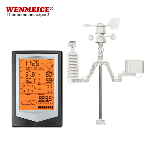 stazione meteorologica WiFi wireless a schermo colorato alimentato a energia solare con app per telefono gratuita