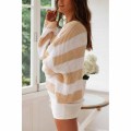 Women's Casual Boho Striped Patchwork Sweater